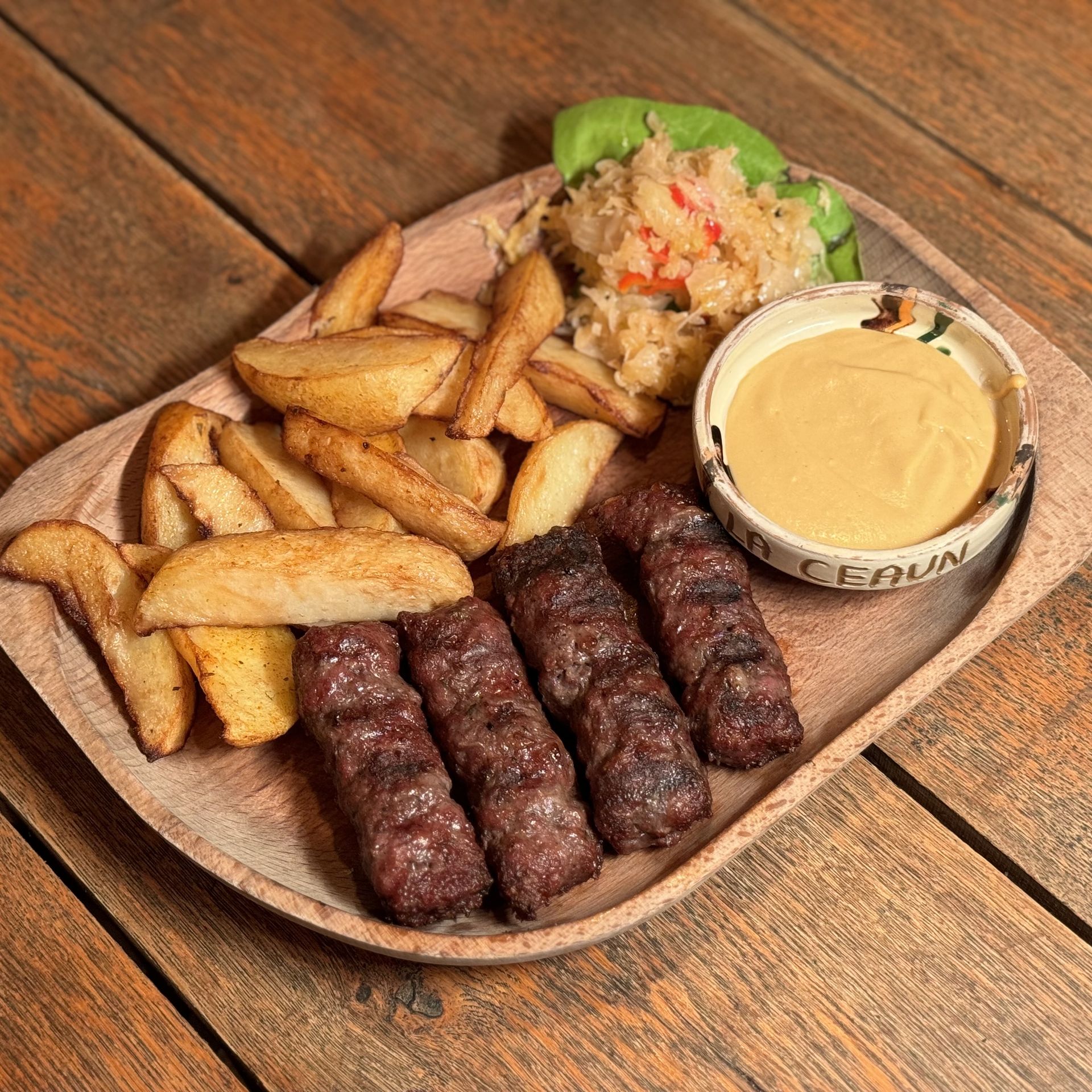 MICI (Griled minced meat), chips and mustard - 650 g
